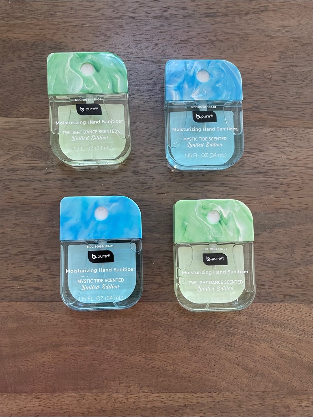 Tik tok viral marble Hand Sanitizer - Green and Blue pack (2 of each)